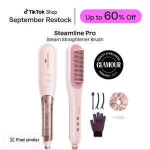 Wavytalk Pink Steamline Pro Straightener Brush